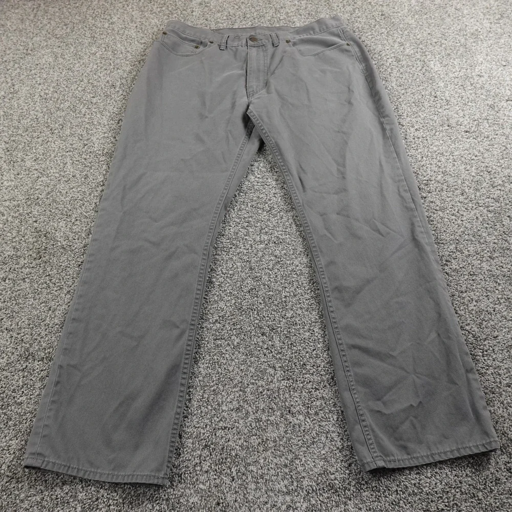 VTG Polo Ralph‎ Lauren Jeans Mens 38X32 Gray Denim Pants 650 Straight Preppy PRL